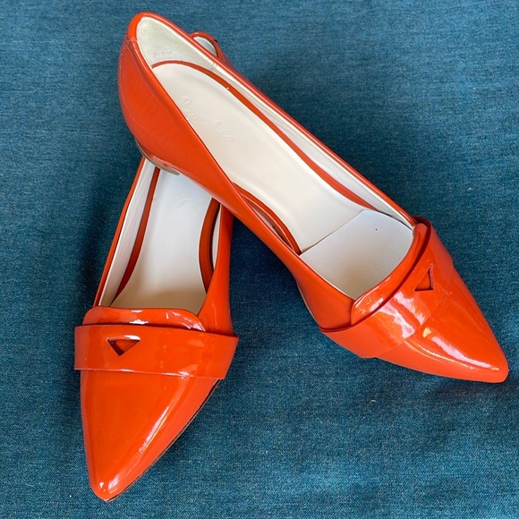 Boden Shoes - NEW Boden Edie Orange Patent Leather Low-Heeled Pointed Toed Pumps